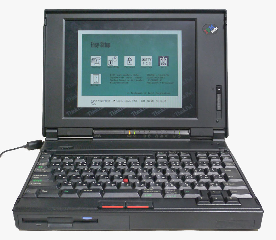 IBM thinkpad 365X pentium150MHz windows95 OSR1