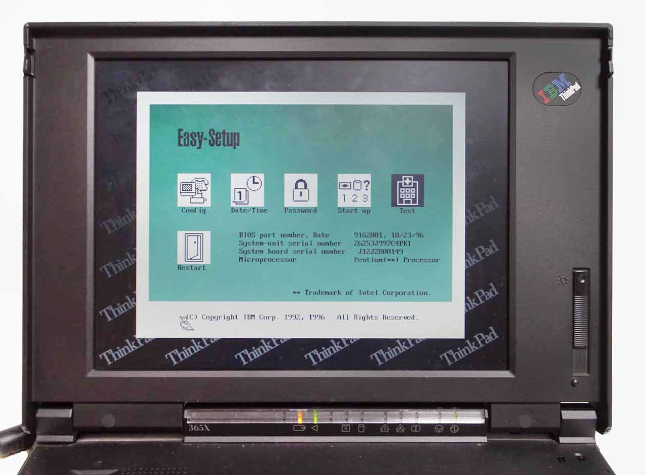 IBM thinkpad 365X pentium150MHz windows95 OSR1